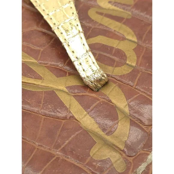 Sam Edelman Women's Leather Thong Sandals Set Of 3 - Black Brown & Gold - Picture 4 of 16